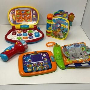 VTECH Bundle LOT (5) Laptop Storybooks Flashlight Tablet